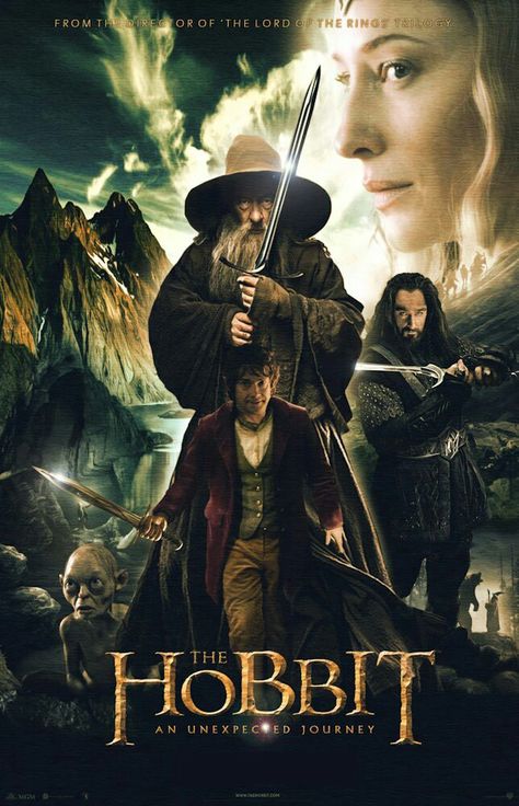 Movie 129: The Hobbit: An Unexpected Journey (2012) Hobbit Poster, Hobbit Movie, Hobbit An Unexpected Journey, The Hobbit Movies, Desolation Of Smaug, Art Musical, An Unexpected Journey, Tauriel, Lord Of The Ring