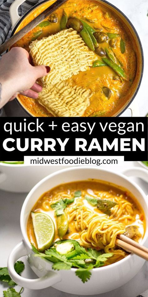 vegan ramen #vegan #veganlife #veganfood #veganmeals #veganliving #easyvegan #veganlunch #veganeating #vegetarian #healthyeating #plantbased #plantbaseddiet #vegandiet Easy Vegan Ramen, Easy Vegan Curry, Sandwich Vegetarian, Curry Ramen, Quick Easy Vegan, Vegan Ramen, Vegan Curry, Makanan Diet, India Food