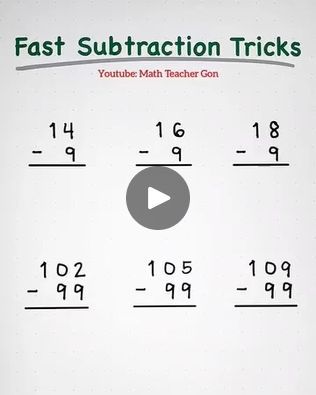 Fast Subtraction Trick! | Fast Subtraction Trick!

 #teachergon #mathtutor #math #mathreview #mathtricks | By Ako si Teacher GonFacebook How To Subtract, Subtraction Tricks, Math Magic Tricks, Mental Math Tricks, Math Subtraction, Math Magic, Idiomatic Expressions, Math Help, Math Tutor