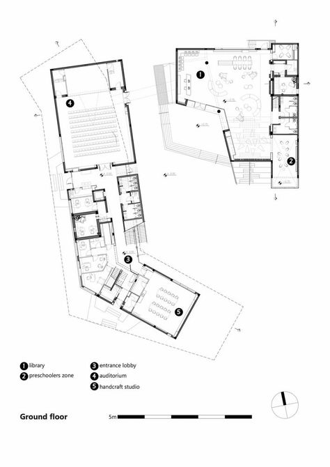 Gallery of Rehovot Community Center / Kimmel Eshkolot Architects - 24 Community Center Plan Architecture, Visitor Center Floor Plan, Community Centre Floor Plan, Community Centre Plan, Community Center Plan, Gallery Floor Plan, Community Center Design, Gallery Plan, Cultural Center Architecture