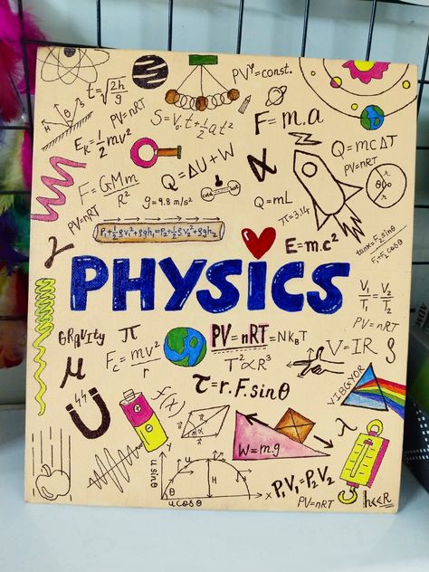 #art #physics Physical Science Design, Physics File Cover Ideas, Physics Title Page, Physics Design Ideas, Physics Assignment Cover Page Ideas, Physics Cover Page Design, Physics Border Design, Physics Front Page Designs, Physics Cover Page