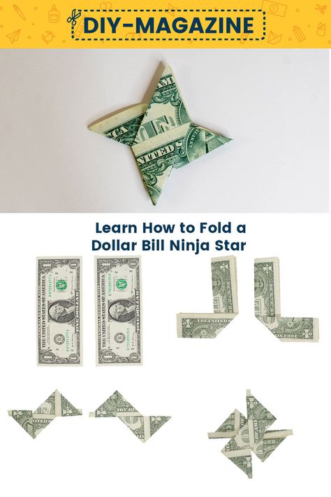 How to Make a Ninja  Star out of a Dollar Bill Dollar Folding, Origami Shuriken, Quotes Positive Aesthetic, Money Star, Paper Ninja Stars, Aesthetic Positive Quotes, Python Language, Origami Dollar, Learning Python