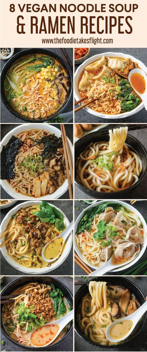 Vegan Noodle Soup, Ramen Soup Recipes, Ramen Dinner, Asian Soup Recipes, Ramen Recipes Easy, Bowl Of Noodles, Homemade Ramen, Vegan Ramen, Asian Soup