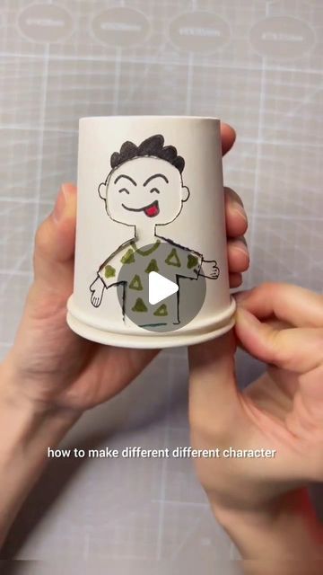 Emotions Cup Craft, Paper Cup Emotions Printable, Diy Cup Crafts, Paper Cup Diy Ideas, Art With Paper Cups, Paper Cup Craft Ideas, Paper Cup Puppet, Paper Cups Crafts For Kids, Cup Of Feelings