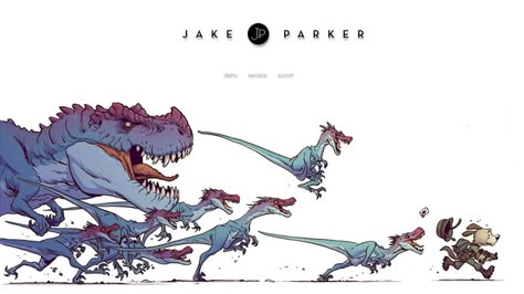 The Current Portfolio Trends of Creative Designers Jake Parker Art, Jake Parker, Animation Portfolio, Portfolio Covers, Portfolio Website Design, Sketch Style, Dinosaur Art, Portfolio Inspiration, Artist Portfolio