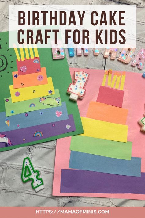 birthday cake craft for kids Cake Craft For Kids, Craft Ideas For Birthday, Birthday Cake Craft, Birthday Cake Art, Ideas For Birthday Cake, Happy Birthday Crafts, Kids Birthday Crafts, Preschool Birthday, Anniversaire Diy