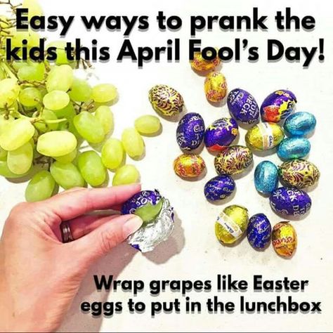 April Fool's prank grapes wrapped in candy wrappers April Fools Ideas, House Pranks, Best April Fools Pranks, April Fools Day Pranks, Evil Pranks, Funny April Fools Pranks, Food Pranks, April Fool's Pranks, April Fools Day Jokes