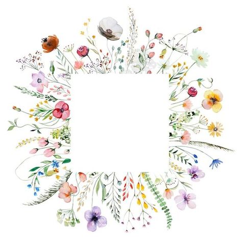 Wedding Cute Illustration, Watercolor Flower Frame, Greeting Illustration, Flower Stationary, Wedding Greetings, Watercolor Wildflowers, Watercolor Greenery, Boda Mexicana, Flower Wedding Invitation