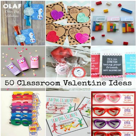 Sharing 50 DIY Kids Classroom Valentine's Day Ideas to make for your kids and their friends. Selamat Hari Valentine, Classroom Valentine Cards, Valentinstag Party, Valentine's Ideas, Valentine's Day Printables, Idea Room, Diy Classroom, Valentine's Day Crafts, Valentine's Day Gift Ideas