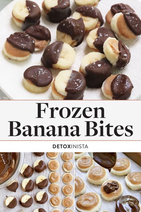 Frozen Banana Peanut Butter Chocolate, Payday Bites, Banana Recipes For Toddlers, Freezer Snacks, Frozen Banana Recipes, Bananas Recipe, Frozen Pudding, Recipes Cupcakes, Frozen Snacks