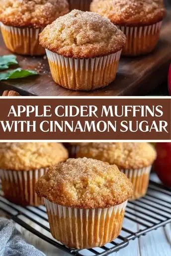 These apple cider muffins are packed with the flavors of fall! Moist, tender, and topped with a cinnamon sugar crunch, they’re the perfect snack or breakfast treat. Try this simple and delicious recipe today, and don’t forget to save it for later! Apple Cider Desserts, Cider Muffins, Apple Cider Uses, Apple Cider Muffins, Apple Spice Muffins, Apple Pie Muffins, Christmas Muffins, Fall Muffins, Cinnamon Desserts