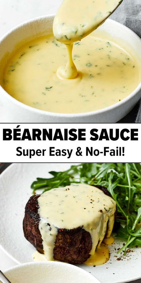 Easy Bearnaise Sauce Recipe For Steak Sauce Bearnaise, Bearnaise Sauce Recipe, Bernaise Sauce, Béarnaise Sauce, Steak Sauce Recipes, Bearnaise Sauce, Homemade Sauce Recipes, To Have, French Recipes