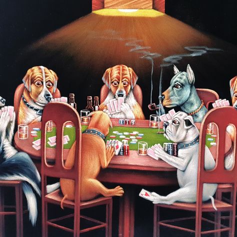 "Dogs playing poker after Coolidge " Oil on black velvet by Jorge Torrones... Size 24"x18" Prints and Original are available for purchase. #velvetify #velvetify #art #velvetpaintings #velvetpainting #vintagevelvetpainting #kitsch #blackvelvetpainting #blackvelvetpaintings #vintagemexico #paintings #mexicanart #velvetarts #velvetart Poker Painting, Jewelry Painting, Dogs Playing Poker, Velvet Art, Dogs Playing, Funny Posters, Poker Cards, Framed Canvas Wall Art, Custom Portraits