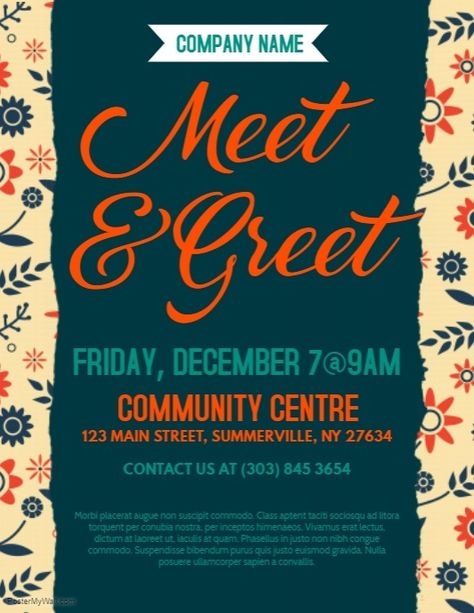 Meet & Greet Flyer Meet And Greet Ideas, Meet And Greet Invitation, Resident Appreciation, Company Letterhead Template, Professional Quotes, Advertising Methods, Reception Invitation, Funny Baby Memes, Appreciation Ideas