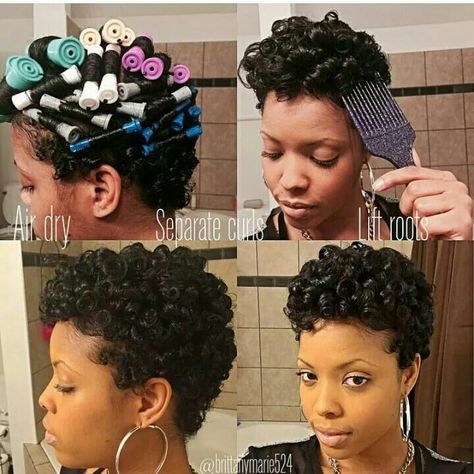 I like Transitioning Hairstyles, Short Natural Hair, Natural Styles, Big Chop, Penteado Cabelo Curto, Roller Set, Natural Hair Tips, Rod Set, Relaxed Hair