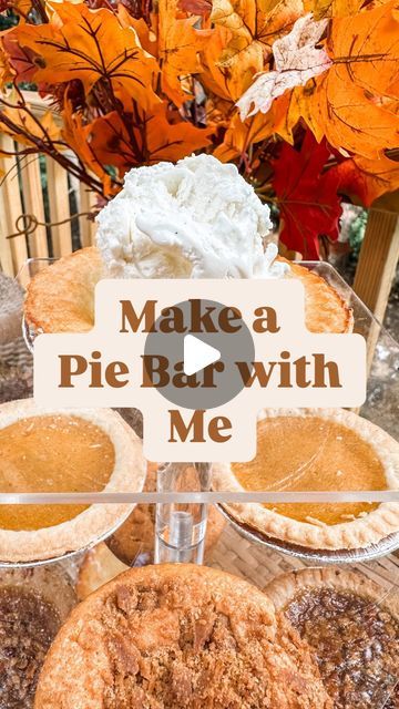 Ashley Temple on Instagram: "Comment PIE BAR for the details! 

Save this idea for your next event creating a pie bar is super easy now that you can buy miniature pies in bulk. I added some vanilla ice cream as a side and it came together so perfectly. 

#fall #weddingideas #bridalshower #dessertbar #partyideas" Mini Pie Bar, Miniature Pies, Autumn Party, Quick Easy Desserts, Pie Bar, Mini Pies, Sunday Dinner, Fall Party, Game Day Food