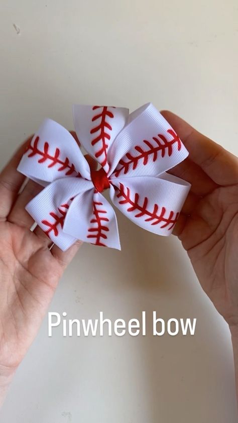 Ponytail Bows Diy, Diy Pinwheel Bow, Pinwheel Bow Tutorial, Grosgrain Ribbon Bows Diy, Dog Bows Diy, Volleyball Hair Bows, Cheer Bows Diy, Diy Pinwheel, Cheerleading Hair Bows