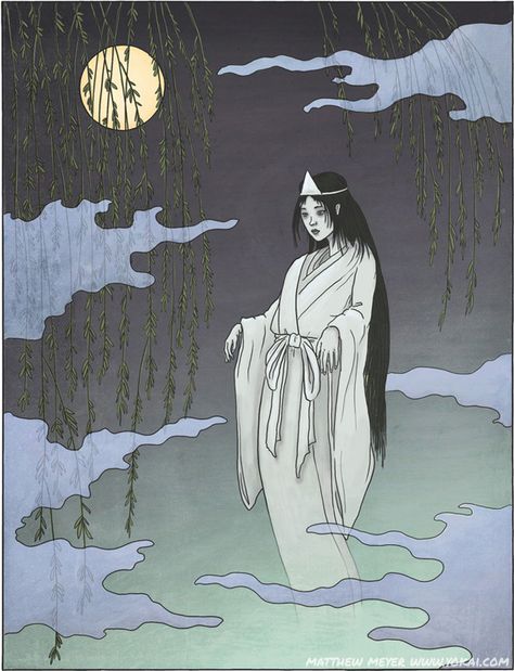 Yūrei | Yokai.com Japanese Yokai, Japanese Mythology, Japanese Horror, Japanese Folklore, Urban Legends, Ukiyo E, Japan Art, Japanese Culture, Mythical Creatures