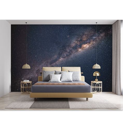 Planet Nursery, Galaxy Bedroom, Galaxy Room, Kindergarten Wallpaper, Star Galaxy, Nursery Wall Murals, Toddler Bedroom, Playroom Nursery, Nursery Mural