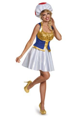 Become Princess Peach's steward when you wear this Women's Toad Dress Costume! Super Mario Bros Toad, Super Mario Bros Costumes, Costume Mario, Mario Costumes, Mario Bros Costume, Super Mario Costumes, Mario Halloween, Toad Costume, Super Mario Bro