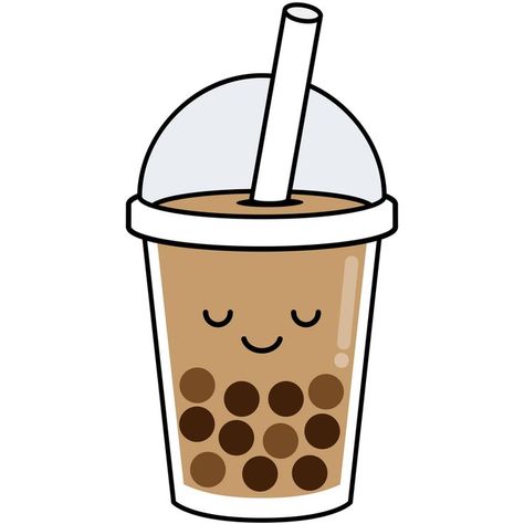 Boba Sticker, Food Drawings, Drawing Ideas Easy, Kawaii Drawings, Bubble Tea, Milk Tea, Cute Food, Cute Stickers, Easy Drawings