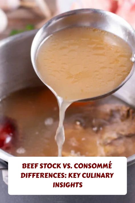 Beef stock and consommé have distinct origins, ingredients, and preparation methods. Stock is rich and versatile, while consommé is clear and refined. Beef Consomme Recipe, Beef Consomme, Consomme Recipe, Steak Shop, Searing Meat, How To Thicken Sauce, Beef Bones, Beef Stock, Beef Ribs