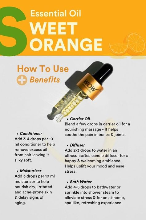 Sweet Orange Essential Oil Benefits, Essential Oil Blends For Home, Orange Essential Oil Uses, Orange Essential Oil Benefits, Oil For Cough, Essential Oils For Cough, Wow Skin Science, Oils For Sinus, Top Essential Oils