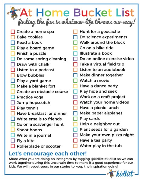 We put together an at home bucket list to get through social distancing together. Let's find the fun in whatever life throws our way! Teenager Bucket List, 365 Jar, Bucket List Printable, Babysitting Activities, Vintage Cuba, Bucket List For Teens, Bored Jar, Fun List, Things To Do At Home