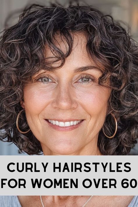 Curly Hairstyles for Women Over 60 >> Forget the struggle! This short stacked bob is the perfect cut for tight curls, giving them a sleek and modern makeover. Click here to check out more curly hairstyles that will inspire women over 60 to embrace their natural texture. Curly Perms Medium, Permed Bobs, Stacked Curly Bob Haircut, Haircuts For Fine Curly Hair, Curly Bobs For Older Women, Short Curly Hair With Layers, Fine Curly Hair Cuts, Medium Curly Bob, Short Layered Curly Hair