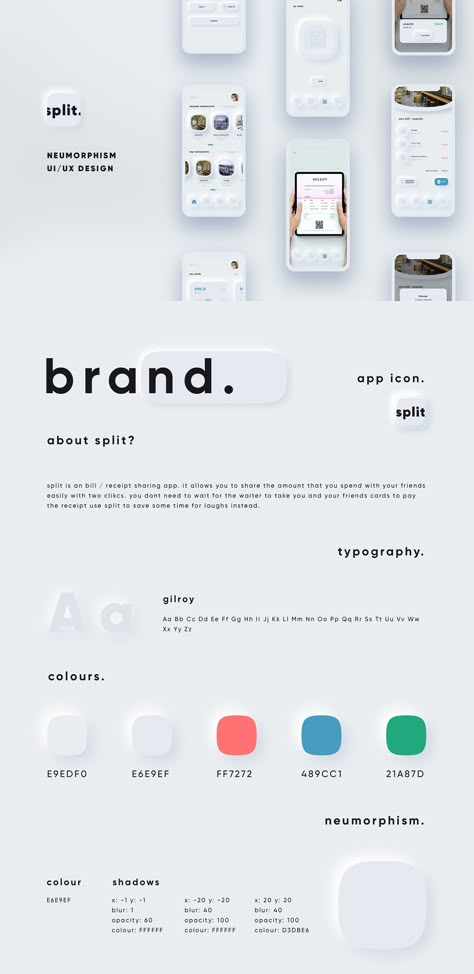 split. neumorphism ui ux payment app on Behance Clean App Design, Neumorphism Web Design, Website Design Elements, Neumorphism Design, App Fonts, Neumorphism Ui, Best App Design, 3d Ui Design, Ui Design Tutorial