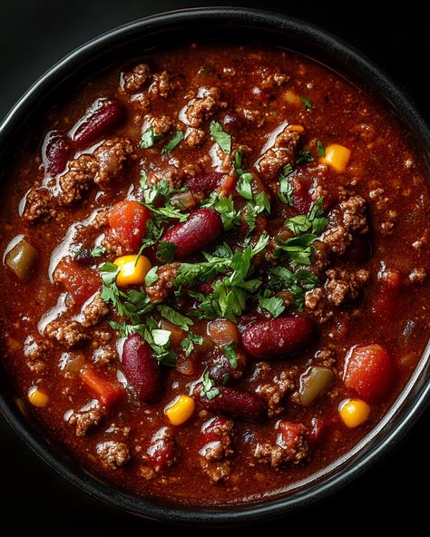 First Place Chili Recipe Ladle In Red Chili, Chili With Red Wine, Sweet Smoky Chili, Bean Less Chili Recipes, Salsa Chili Recipe, Pulled Beef Chilli, Chili Recipe With Beef And Sausage, Best Chili Ever Recipes, Chili With Peanut Butter Recipe