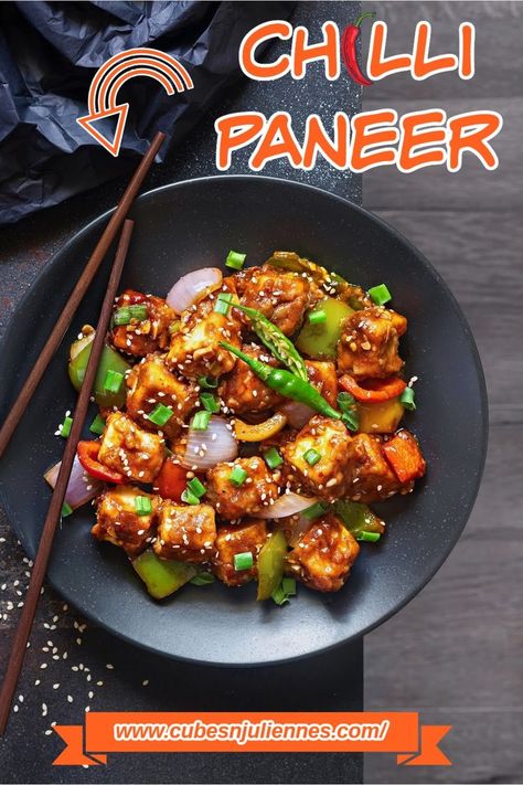 Chilli Paneer Recipe, Paneer Starters, Paneer Gravy Recipe, Making Gravy, Indo Chinese Recipes, Chilli Paneer, Paneer Dishes, Homemade Appetizer, Hebbar's Kitchen