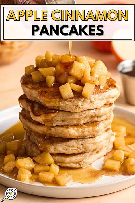 Make breakfast extra special with these fluffy and super delicious Apple Cinnamon Pancakes. Perfect to enjoy any day of the week! Runner Recipes, Syrup Pancakes, Apples With Cinnamon, Recipe Runner, Apple Pancake Recipe, Apple Cinnamon Pancakes, Fall Eats, Southern Breakfast, Cinnamon Pancakes