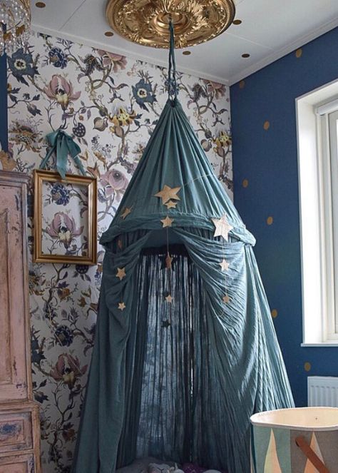 NURSERY CANOPY IDEAS-10 Nursery Canopy, Fairytale Nursery, Crib Canopy, Whimsical Nursery, Nursery Room Design, Baby Room Inspiration, Nursery Curtains, Nursery Room Inspiration, Kids Interior