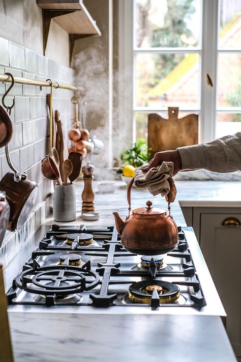 Swedish Kitchen, Devol Kitchens, Timeless Kitchen, Herringbone Floor, Classic Kitchen, Kitchen Farmhouse, Elegant Kitchens, Handmade Kitchens, Stunning Kitchens