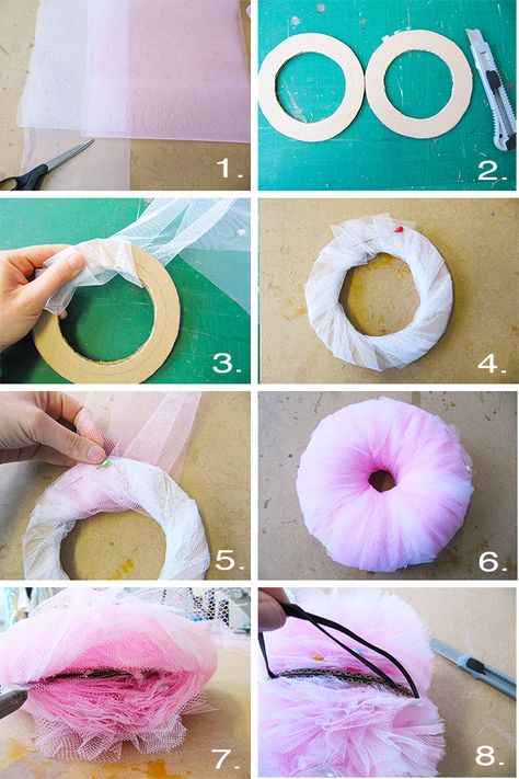 Pompom Tutorial, Pompon Tulle, Tulle Poms, Diy Fleur, Diy Pom Poms, Tulle Wreath, Pom Pom Crafts, Diy And Crafts Sewing, Pinterest Diy