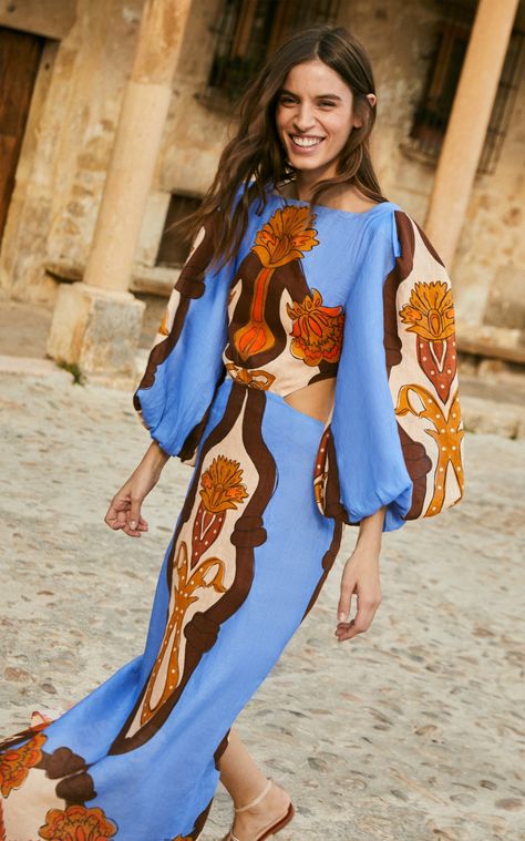 Johanna Ortiz Dresses, Linen Midi Dress, Johanna Ortiz, Dream Vacation, Printed Linen, Puffed Sleeves, All About Fashion, Moda Operandi, Fashion Collection