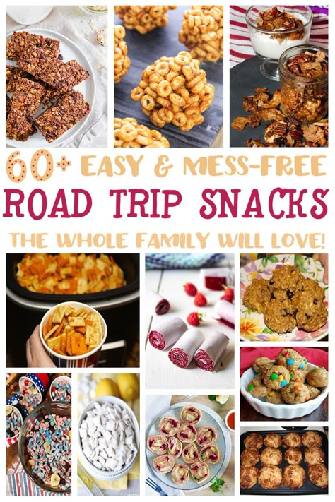 Road Trip Desserts, Road Trip Snacks Recipes, Travel Snack Recipes, Snacks For Groups, Road Trip Food Recipes, Christmas Road Trip Snacks, Car Snacks For Adults, Treats That Travel Well, Bus Trip Snacks