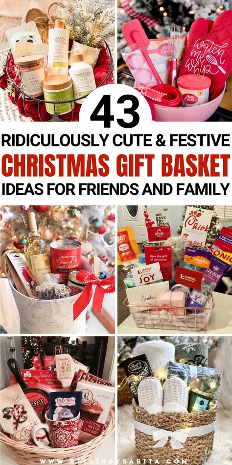 DIY Christmas gift basket ideas Christmas Diy Baskets Ideas, Diy Movie Night Basket, Cheap Diy Christmas Presents, Christmas Bulk Gifts, Family Christmas Party Gifts, Night In Basket Ideas, Christmas Gift Basket Ideas Diy, Gift Card Baskets Ideas, Christmas Movie Basket Gift Ideas