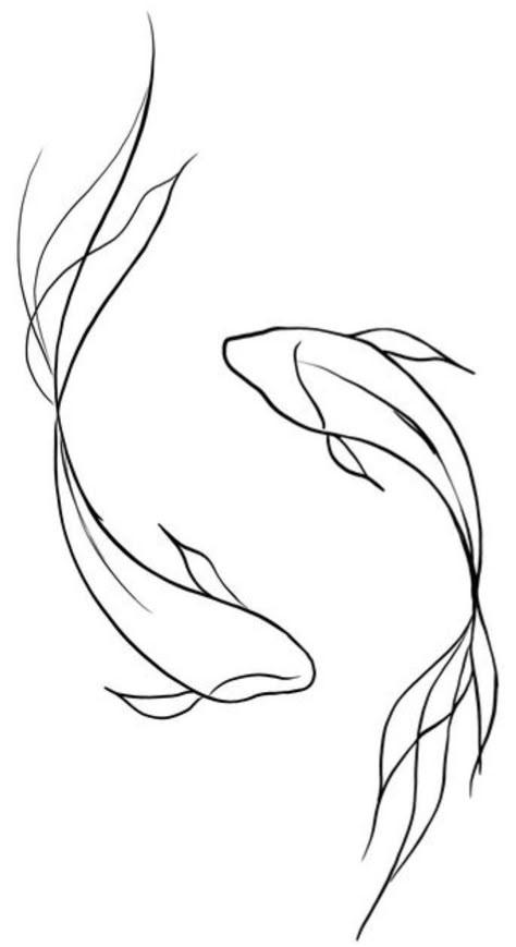 Easy Coi Fish Drawing, Japanese Art Easy To Draw, Basic Fish Drawing, Coy Fish Doodle, Koi Fish Outline Drawing, Coy Fish Outline, Jelly Fish Outline Drawings, Koi Fish Doodle Simple, Koi Fish Sketch Easy