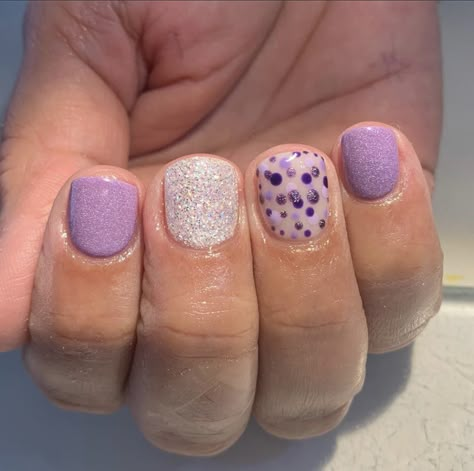 Gel Manicure Ideas For Short Nails Purple, Gel Manicure Purple, Short Purple Manicure, Super Short Gel Nails, Short Nails Purple, Purple Mani Pedi Combo, Shellac Nail Ideas, Purple Shellac Nails, Purple Mani And Pedi