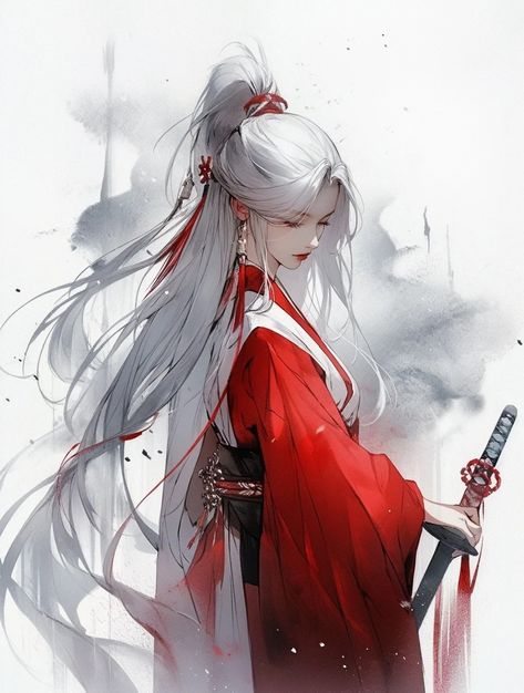 Long White Hair, Really Cool Drawings, Chinese Art Girl, Digital Art Anime, 영감을 주는 캐릭터, Digital Art Girl, Beautiful Fantasy Art, الرسومات اللطيفة, Anime Artwork