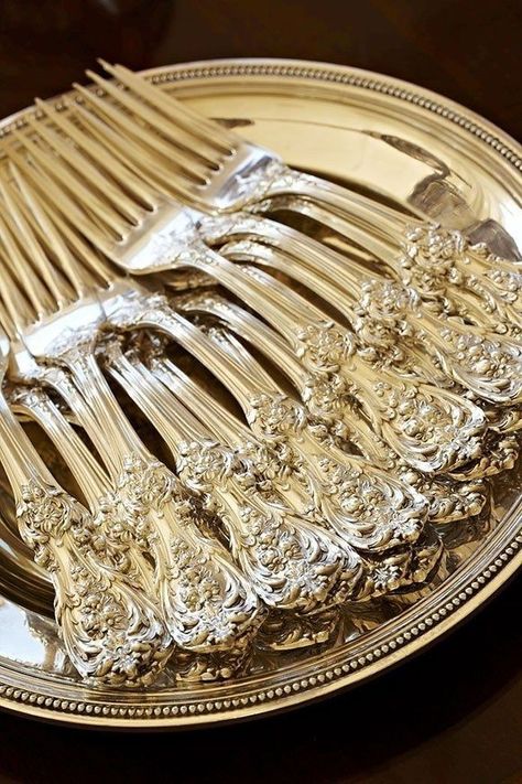 Table Build, Play Table, Sterling Silver Flatware, Butler's Pantry, Water Play, Silver Flatware, Set The Table, Forks And Spoons, Silver Spoons