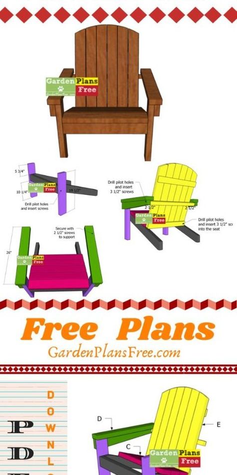 This is a step by step DIY project on how to build a 2x4 adirondack chair for your firepit or deck. Adirondak Chairs, Kids Adirondack Chair, Adirondack Chairs Diy, Adirondack Chair Plans Free, Adirondack Chair Plans, Wooden Adirondack Chairs, Wood Craft Patterns, Folding Adirondack Chairs, Garden Chair