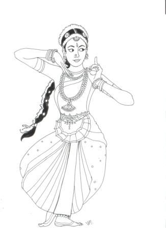 Bharatnatyam Sketch, Bharatnatyam Drawing, Dance Art Drawing, Dance Coloring Pages, Indian Drawing, Dance Forms, Dancing Drawings, Indian Classical Dance, Dancers Art