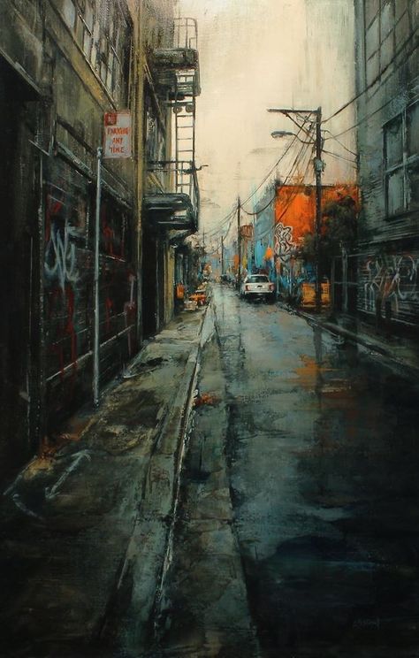 Lindsey Kustusch, City Paintings, Cityscape Paintings, Urban Painting, Arte Peculiar, City Scapes, Abstract City, City Scape, City Painting