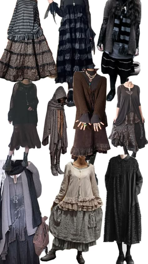 Dark Mori Kei Fashion, Moro Kei, Morikei Outfits, Mori Kei Outfits, Mori Gyaru, Dark Mori Kei, Dark Mori Fashion, 2025 Outfit, Mori Kei Fashion