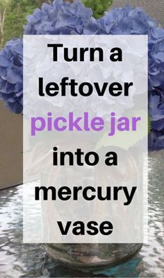 Pickle Jar Crafts, Mercury Vases, Gallon Jars, Pickle Jar, Glass Flower Vase, Home On A Budget, Diy Jar Crafts, Glass Flower Vases, Pickle Jars