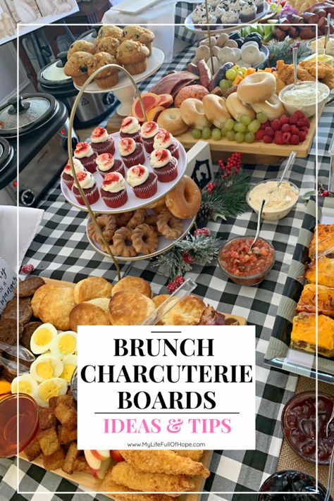 Charcuterie Boards Brunch Ideas For Any Occasion | Christmas Morning Brunch Donut Display, Brunch For Large Crowd, Simple Brunch Appetizers, Large Breakfast Charcuterie Board, Hand Held Brunch Ideas, Simple Brunch Charcuterie Board, Charcuterie Board Ideas Bridal Party, Brunch Ideas Easy Party, Breakfast Boards Brunch Easy