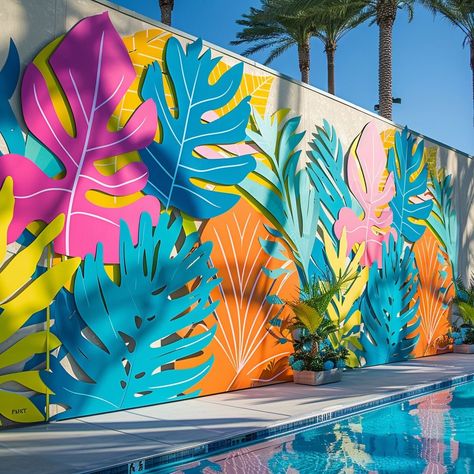 Summer Backdrop Ideas, Bedroom Wall Drawing Ideas, Bedroom Wall Drawing, Bedroom Wall Drawing Ideas Creativity, Wall Drawing Ideas Creativity, Summer Backdrop, Wall Drawing Ideas, Floating Decorations, Fiesta Tropical